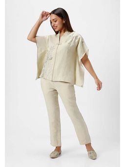 Kaveri - Off White Bamboo Grove Kaftan Co-Ord