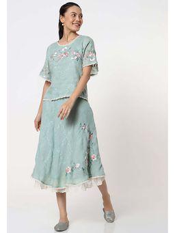 Kaveri - Blue Garden Trellis Edith Top