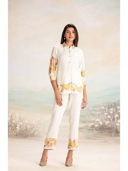 Kaveri - White Petals In The Wind Shirt Co-Ord