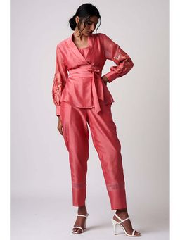 MADDER MUCH - Grace - Coral Wrap Top With Ankle Pants