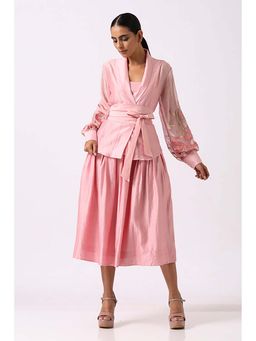 MADDER MUCH - Bloome - Old Rose Pleated Midi Skirt With Wrap Top