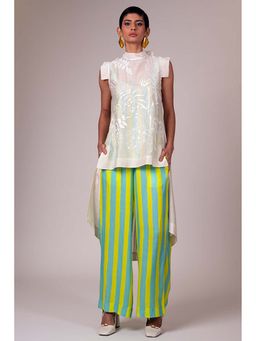 MADDER MUCH - Multi-Color Rayon Crew Neck Embroidered Top With Pant