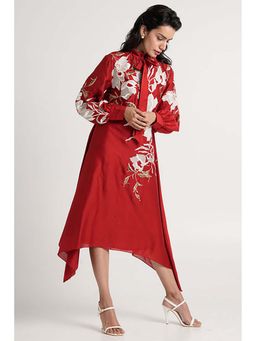 MADDER MUCH - Aspen - Inverted Hem Tie Collared Midi Dress