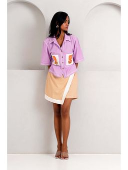 MADDER MUCH - Romy And Tom - Lavender Pocket Crop Top + Latte Skirt