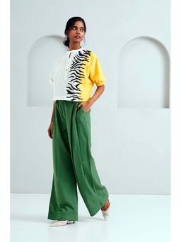 MADDER MUCH - Multi-Color Cotton Round Neck Animal Print Top With Pant