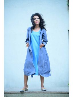 Taraasi - Wrap Me Reverse' Handloom Cotton Dress With Overlay