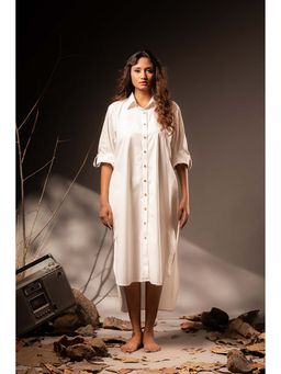 Taraasi - Kanika' Cotton Silk Shirt Dress