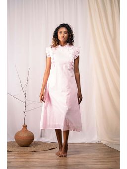 Taraasi - Sunbeam' Baby Pink Mulmul Cotton Dress