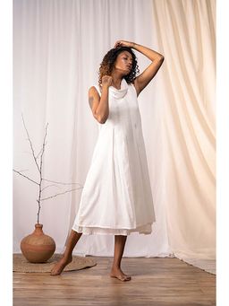 Taraasi - Serendipity' Off White Mulmul Cotton Dress