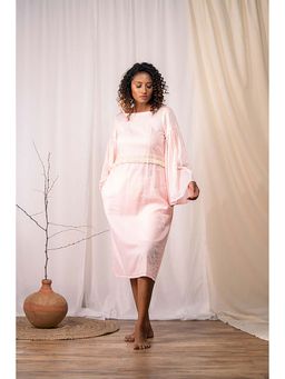 Taraasi - Happy Go Lucky' Blush Pink Mulmul Cotton Dress