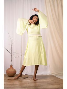 Taraasi - Happy Go Lucky' Lime Green Mulmul Cotton Dress