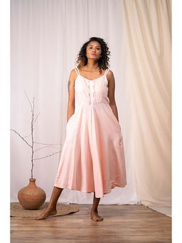 Taraasi - Budding Beauty' Blush Pink Mulmul Cotton Dress