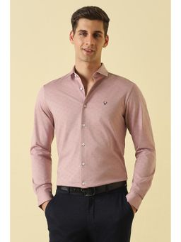 Allen Solly - Men Pink Textured Full Sleeves Formal Shirt