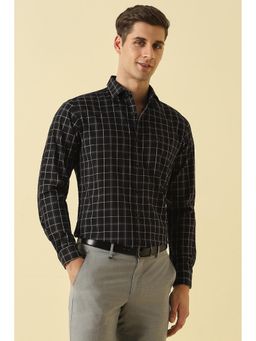 Allen Solly - Men Black Check Full Sleeves Formal Shirt
