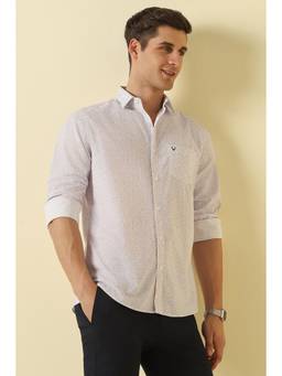 Allen Solly - Men White Classic Fit Printed Full Sleeves Casual Shirt