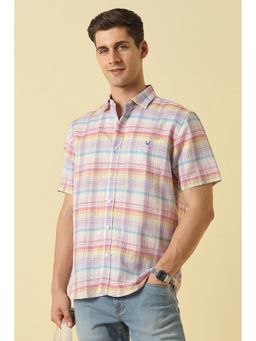 Allen Solly - Men Multi Slim Fit Check Half Sleeves Casual Shirt