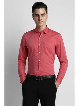Peter England - Men Red Slim Fit Full Sleeves Formal Shirt