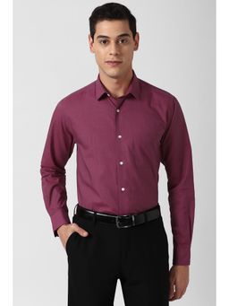 Peter England - Men Maroon Regular Fit Full Sleeves Formal Shirt