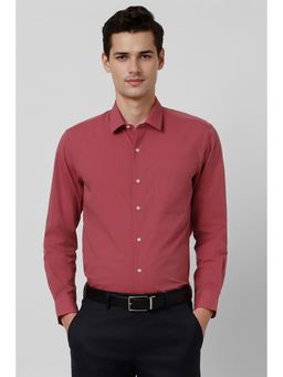 Peter England - Men Red Regular Fit Full Sleeves Formal Shirt