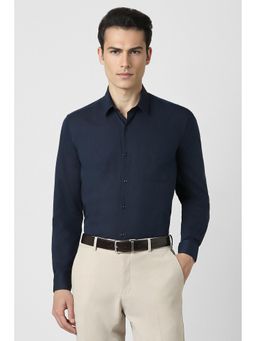 Peter England - Men Navy Regular Fit Full Sleeves Formal Shirt