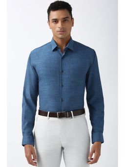 Peter England - Men Blue Slim Fit Full Sleeves Formal Shirt