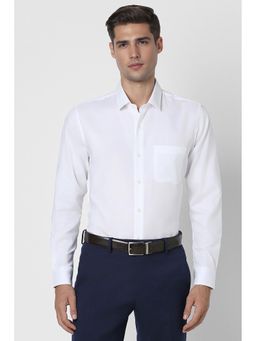 Peter England - Men White Slim Fit Full Sleeves Formal Shirt