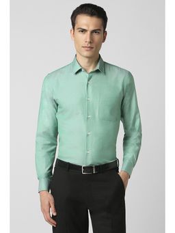 Peter England - Men Green Slim Fit Full Sleeves Formal Shirt