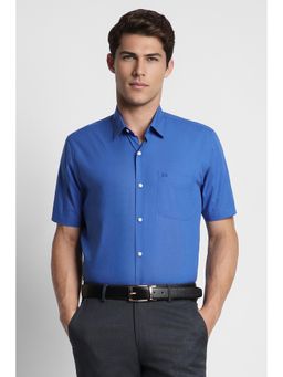 Peter England - Men Blue Regular Fit Half Sleeves Formal Shirt