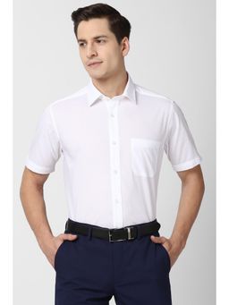 Peter England - Men White Regular Fit Half Sleeves Formal Shirt