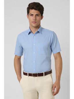 Peter England - Men Light Blue Regular Fit Half Sleeves Formal Shirt