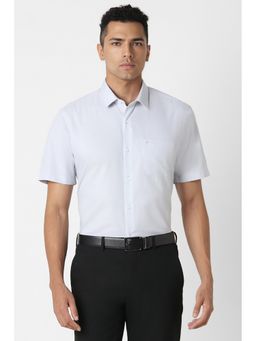 Peter England - Men White Regular Fit Half Sleeves Formal Shirt