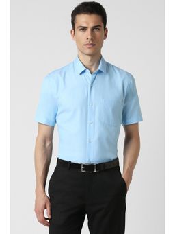 Peter England - Men Light Blue Regular Fit Half Sleeves Formal Shirt