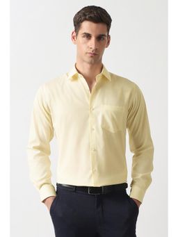 Van Heusen - Men Yellow Solid Full Sleeves Formal Shirt