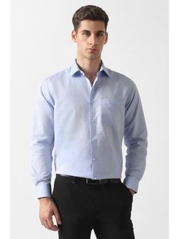 Van Heusen - Men Light Blue Solid Full Sleeves Formal Shirt