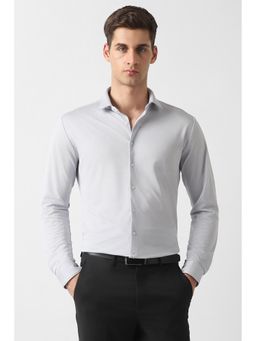 Van Heusen - Men Grey Textured Full Sleeves Formal Shirt