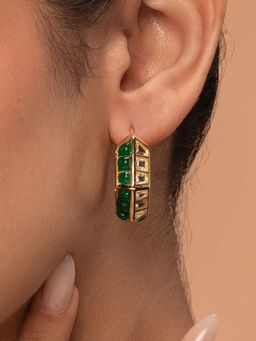Isharya - Fiesta Hydro Emerald Hoops In 18Kt Gold Plated