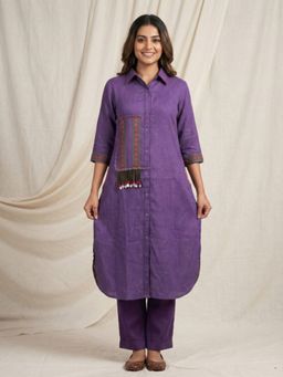 FASHOR - Patchwork Floral Back Printed Kurta with Pant