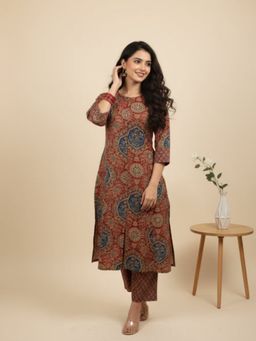 FASHOR - Ethnic Printed A-Line Kurta with Pant