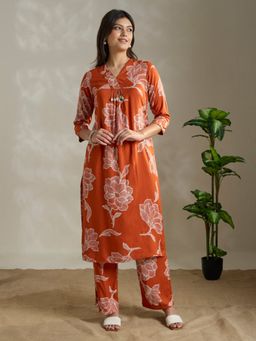FASHOR - Abstract Floral Printed Straight Fit Co-Ord Set