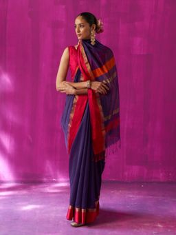 Five Point Five - Multi-Colour Stripes Mohini Saree with Unstitched Blouse