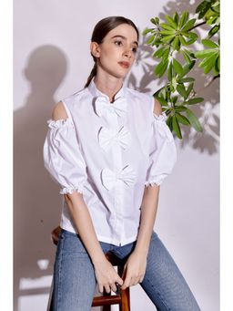 Ashico - Blair White Puff Sleeves Shirt