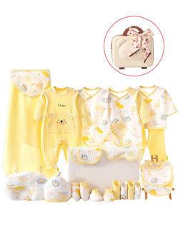 Little Surprise Box - 21 Pcs Lemon Yellow Ted Mini Suitcase Newborn Hamper