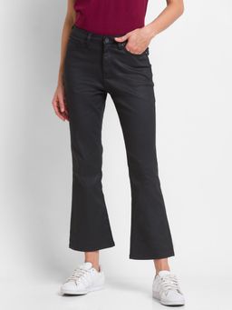 Spykar - Black Cotton Flare Fit Ankle Length Jeans For Women (elissa)