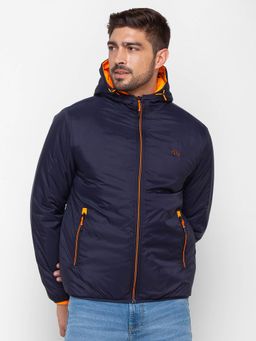 Spykar - Navy Blue Polyester Full Sleeve Casual Jacket for Men