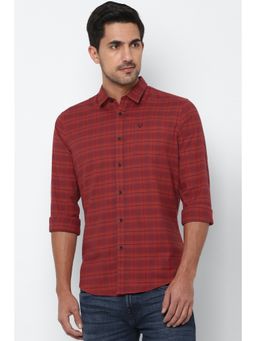 Allen Solly - Red Checked Shirt For Men