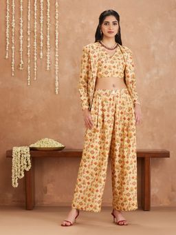 Gajra Gang - Inayat Yellow Power Suit Jacket Co-ord Set GGSKD32 (Set of 3)