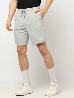 GAP - Men Logo Solid Mid-Rise Grey Shorts