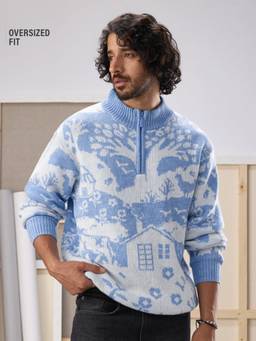 The Souled Store - Nature-Inspired Scenic Landscape Men Oversized Pullovers