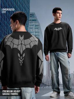 The Souled Store - Official DC Comics Batman: Dark Suit Men Oversized Sweatshirts