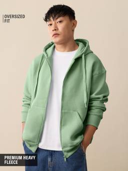 The Souled Store - Solids: Mint Green Men Oversized Hoodies